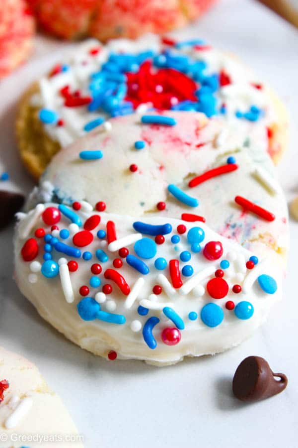 Easy confetti cookies with cake mix and sprinkles