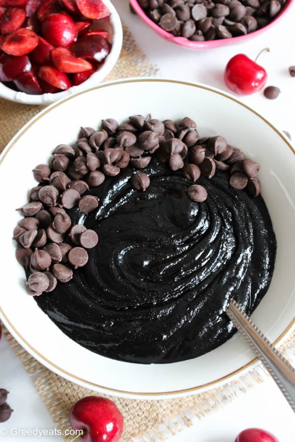 Healthy chocolate muffins batter