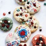 4th of july cookies with cake mix, funfetti sprinkles and chocolate chips