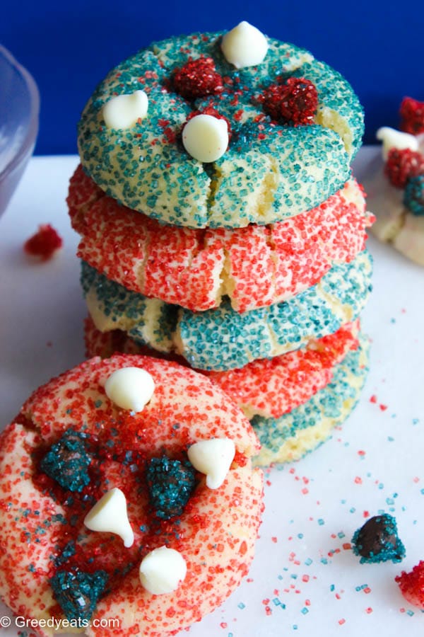 Sparkling sugar cookies with cake mix and chocolate chips