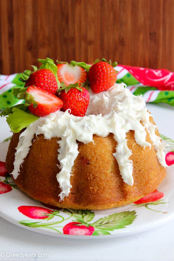 Strawberry Hibiscus Swirl Bundt Cake