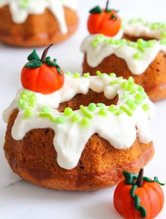 Mini pumpkin bundt cake recipe in mini bundt cake pan