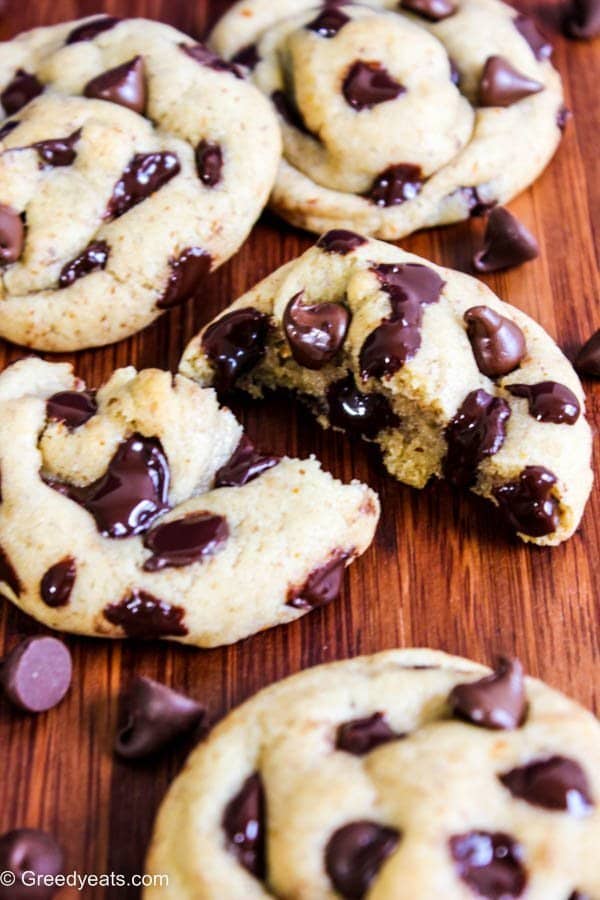 Quick, easy and thick small batch chocolate chip cookie recipe dotted with ample of semi sweet chocolate chips