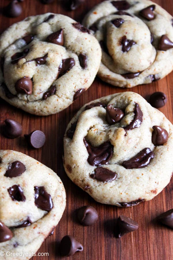 Easy small batch chocolate chip cookie recipe with melty chocolate chunks and chocolate chips