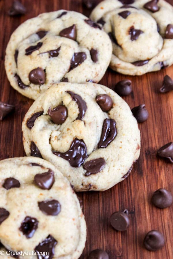 Best ever small batch chocolate chip cookie recipe with soft centers and chewy edges and chock full of chocolate chips