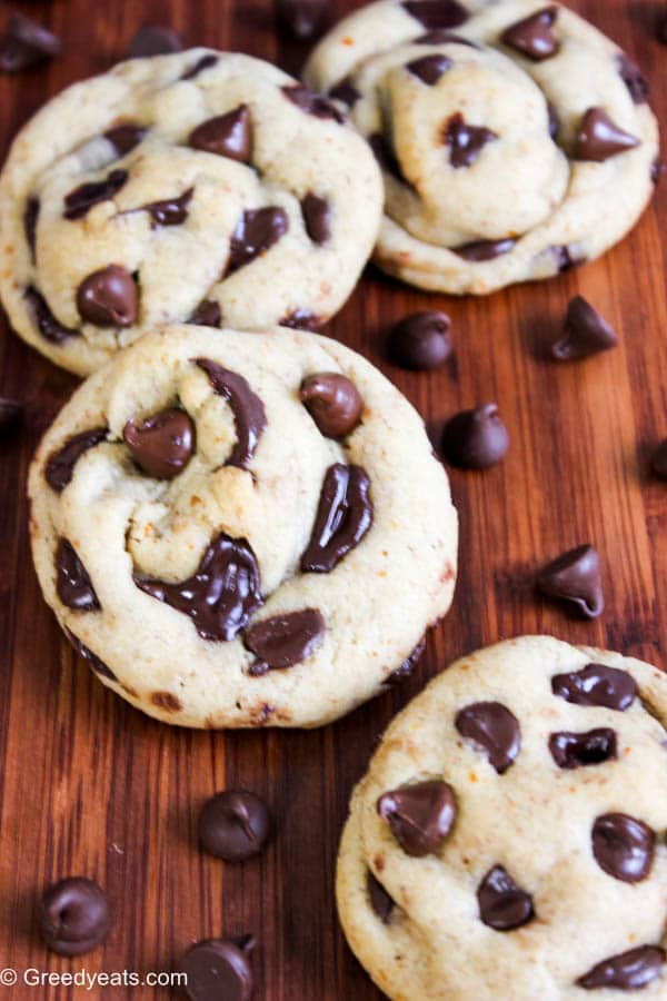 Chewy small batch chocolate chip cookie recipe with chocolate chips and chocolate chunks. I call it my double chocolate small batch chocolate chip cookie!