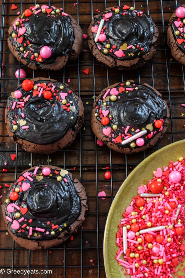 These Brownie Cookies are the most Perfect Valentines Day Cookie ever!