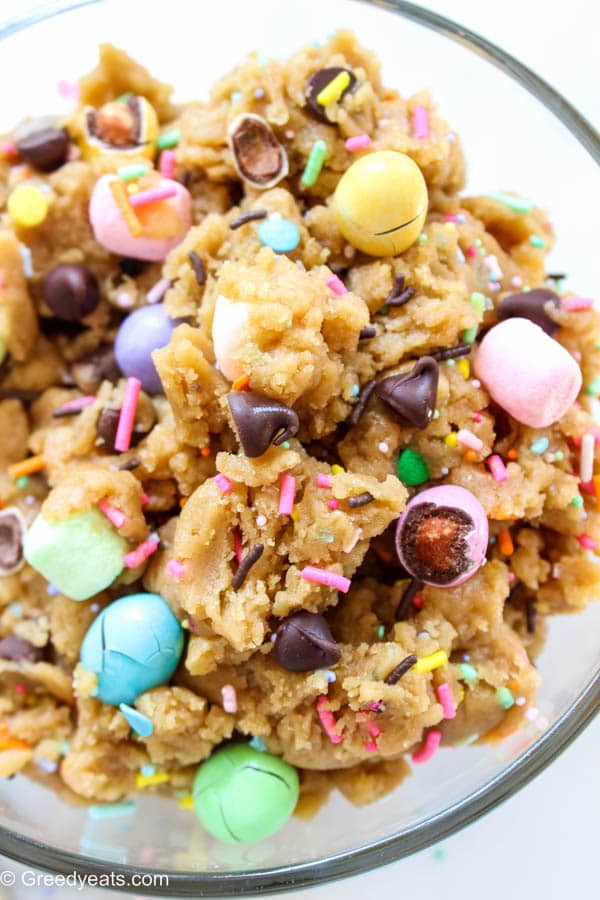 Cookie dough ready to chill for soft chewy chocolate chip cookies recipe