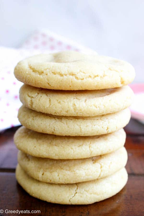 This is easily the best sugar cookie recipe around! These cookies bake so soft in the center and chewy on the edges.