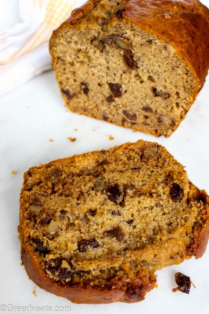 Butter free, processed sugar free, zero apf healthy and wholesome banana bread recipe.