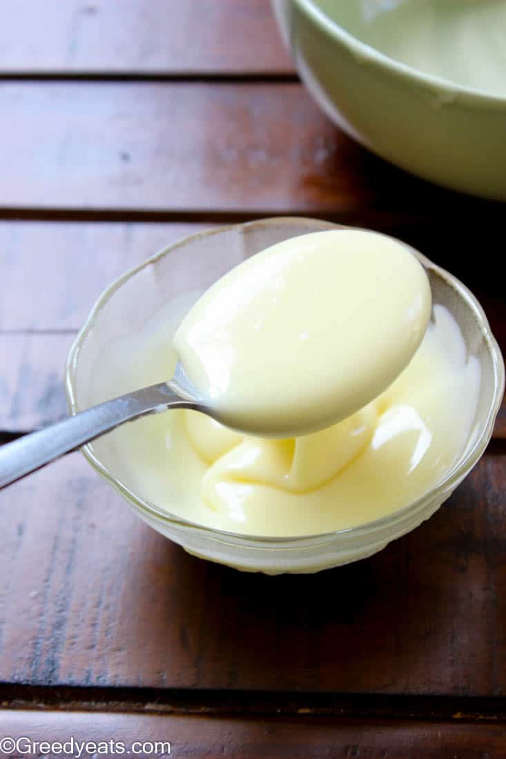  A spoonful of easy homemade sweetened condensed milk made from scratch!