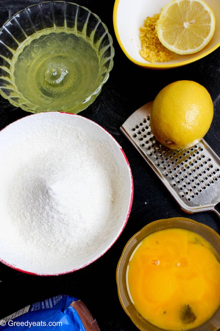 Ingredients for making Lemon Cupcakes.