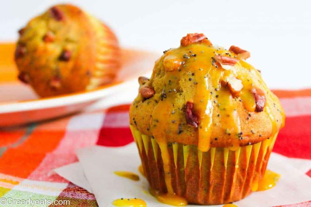 Moist orange Poppy Seed Muffins with Orange Glaze