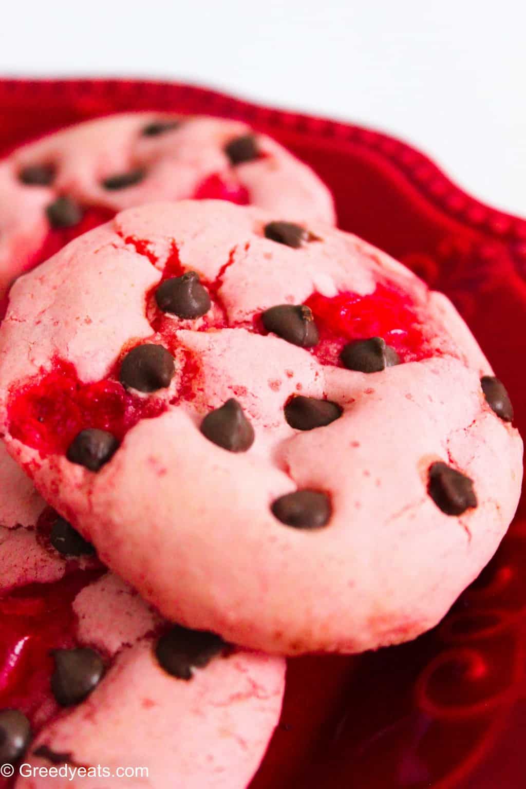 Chewy on the edges, soft in the centers these strawberry chocolate chip cookies are bursting with flavors!