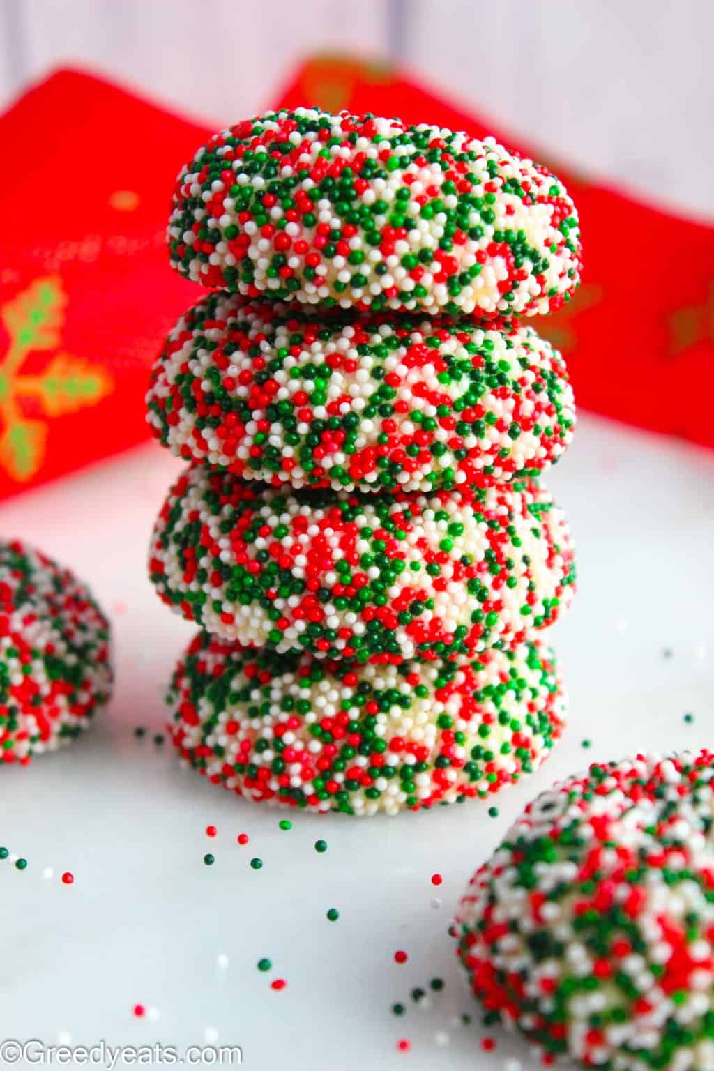 Soft and thick Cream Cheese Sugar Cookie Recipe all dressed up as Christmas Cookies!