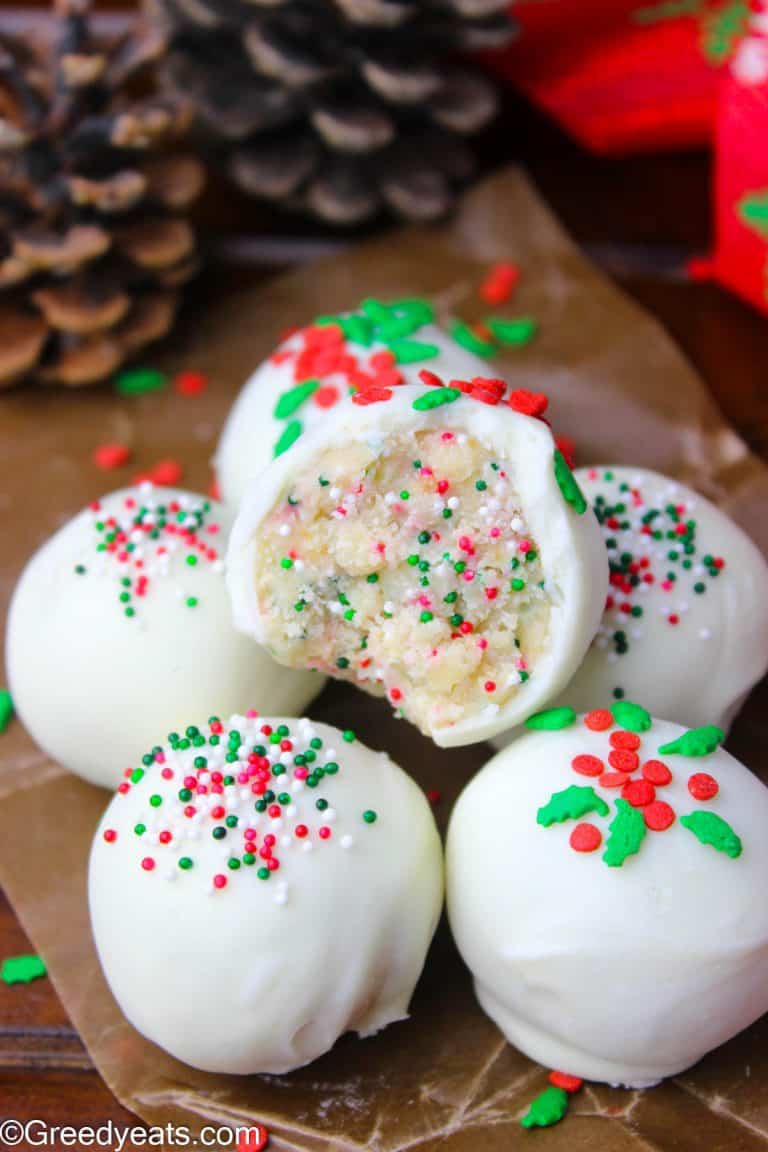 Sugar Cookie Truffles - Greedy Eats