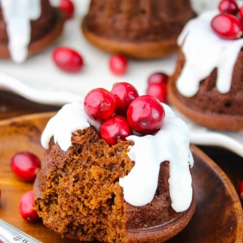 Gingerbread Mini Bundt Cakes - Major Hoff Takes A Wife