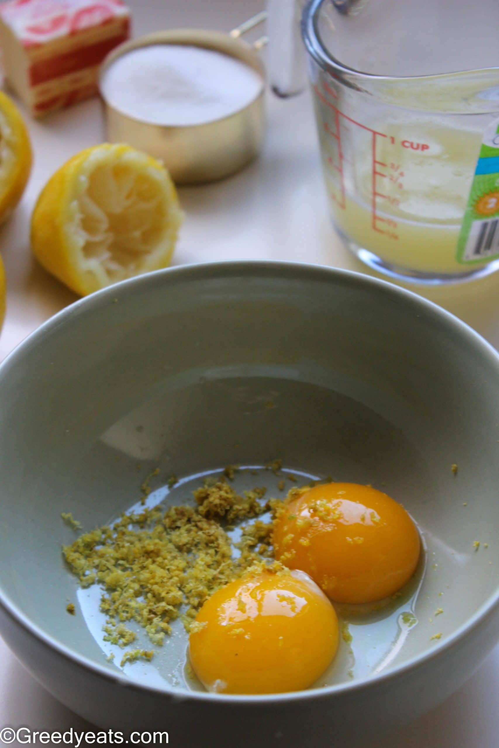 Homemade Lemon Curd made with egg yolks as opposed to egg whites.