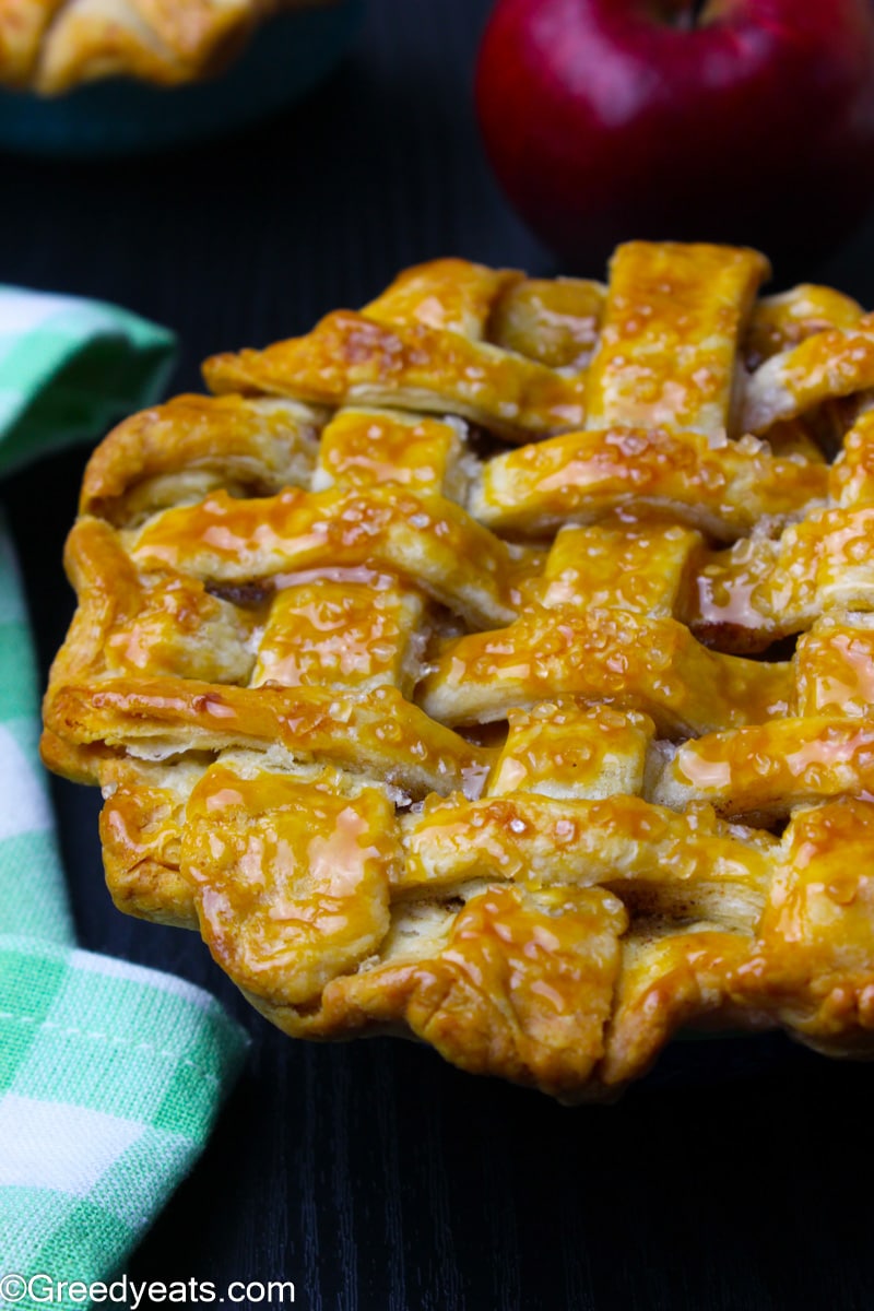 Flaky and buttery Mini Apple Pie with homemade apple pie filling.