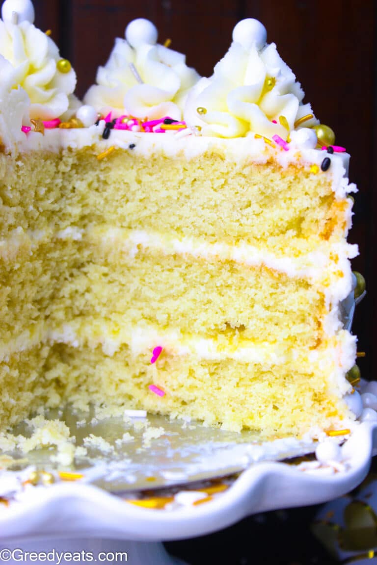 Simple Vanilla Cake Recipe - Greedy Eats