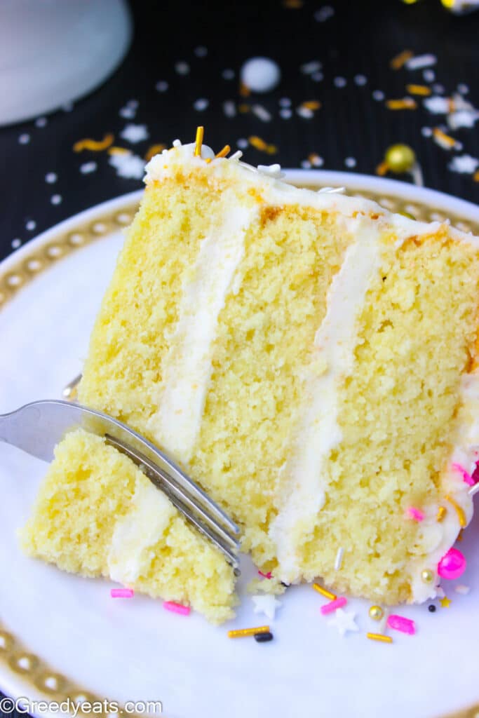 Simple Vanilla Cake Recipe - Greedy Eats
