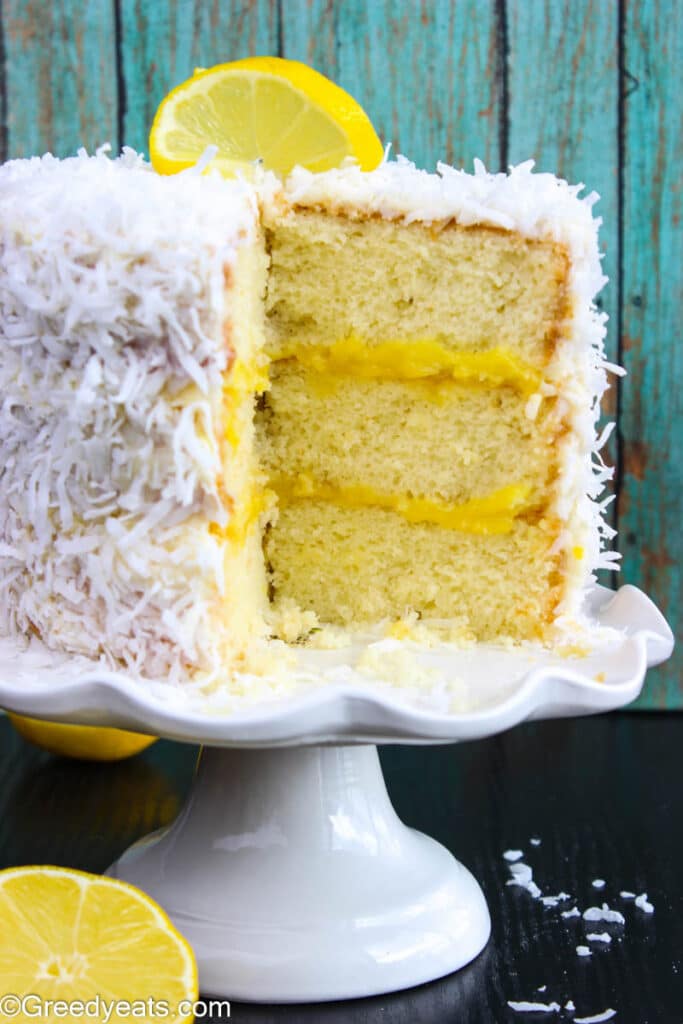 Lemon Coconut Cake - Greedy Eats