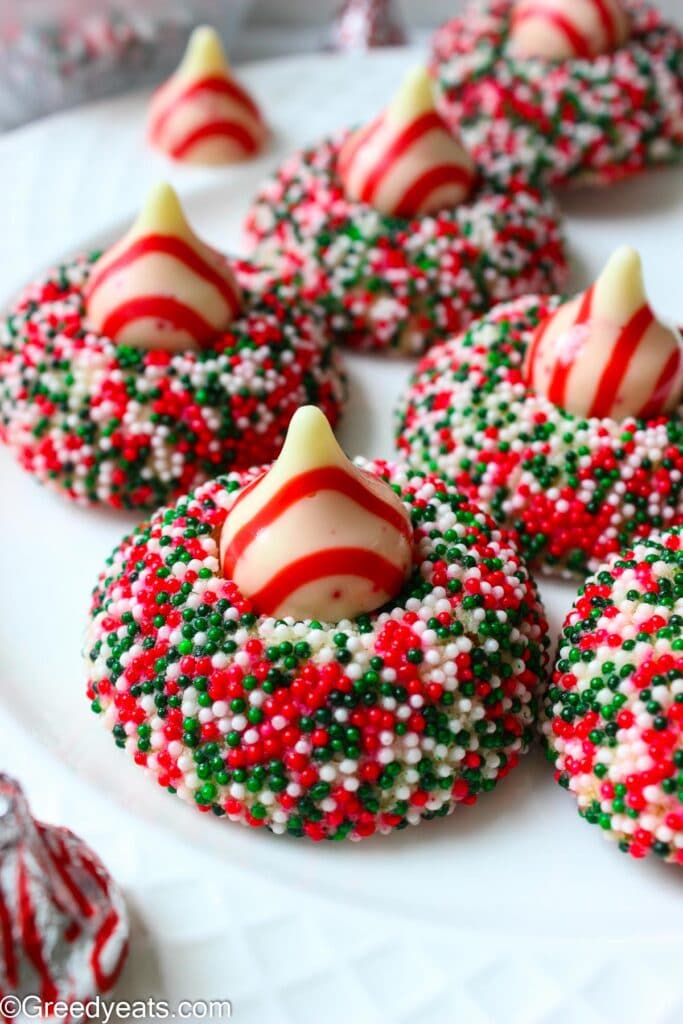 Peppermint Kiss Cookies - Greedy Eats