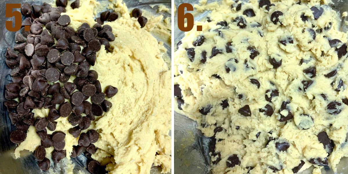 Homemade chocolate chip cookie dough folded with 2 cups of milk chocolate chips.