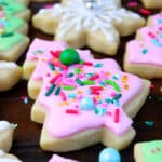 Christmas Sugar Cookies dressed up as Pink Christmas trees