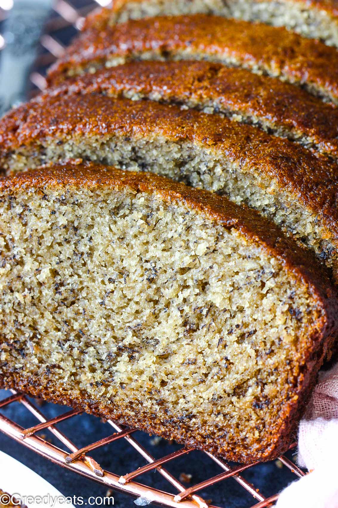 Soft, moist and rich banana bread made with simple ingredients in one bowl.