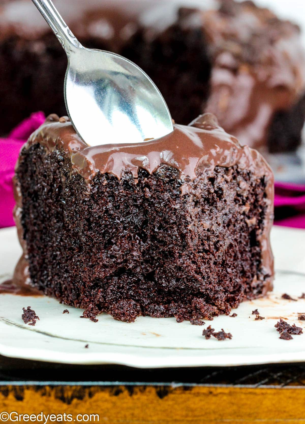 Simple yet the Best Chocolate Cake topped with easy chocolate ganache.