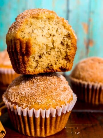 Banana Cinnamon muffins with soft, moist and fluffy texture.