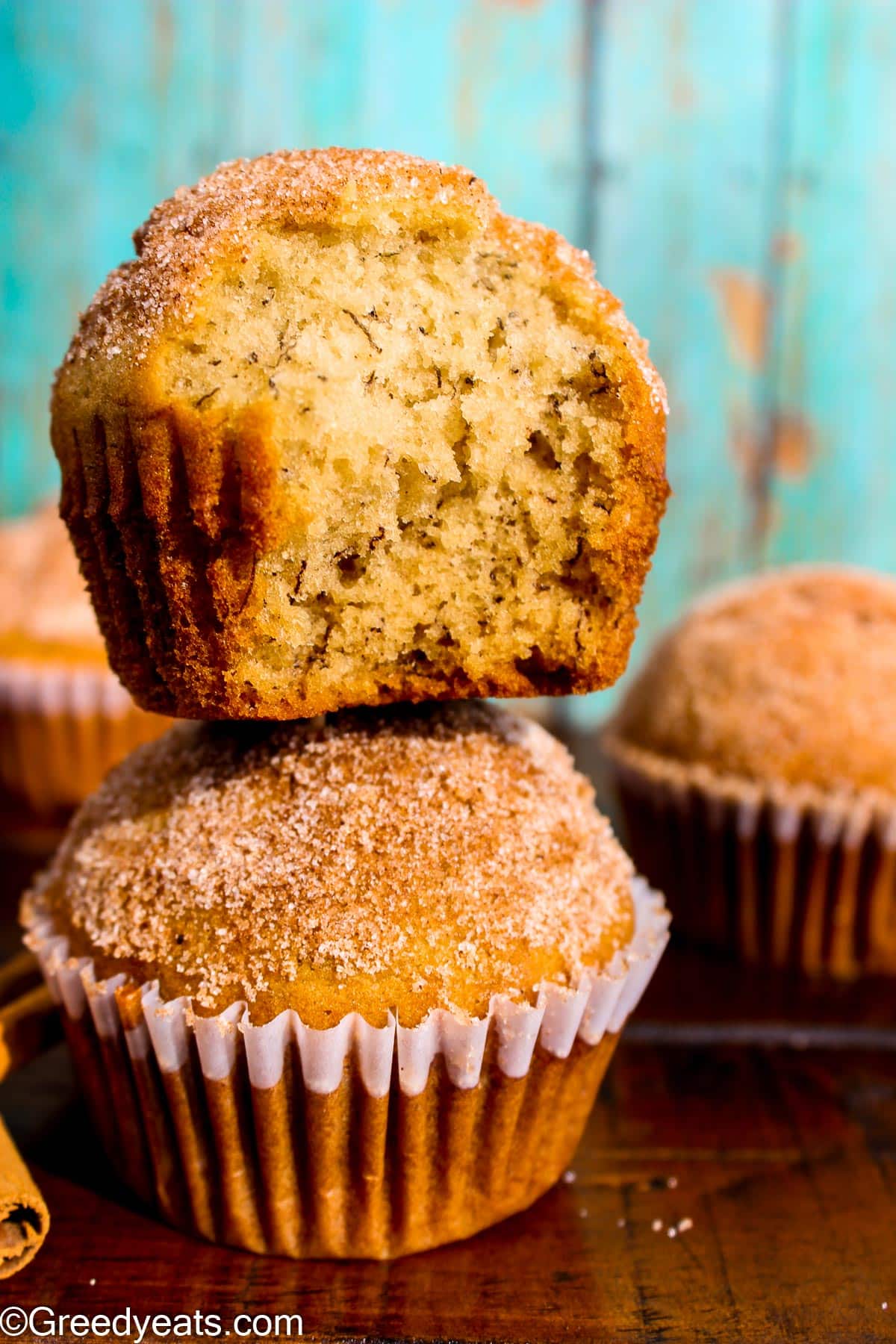 Banana Cinnamon muffins with soft, moist and fluffy texture.