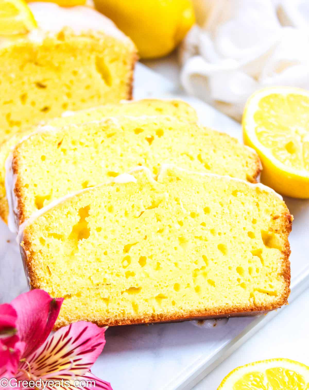 Lemon olive oil cake is the moistest, softest and the most flavorful cake glazed with lemon icing.