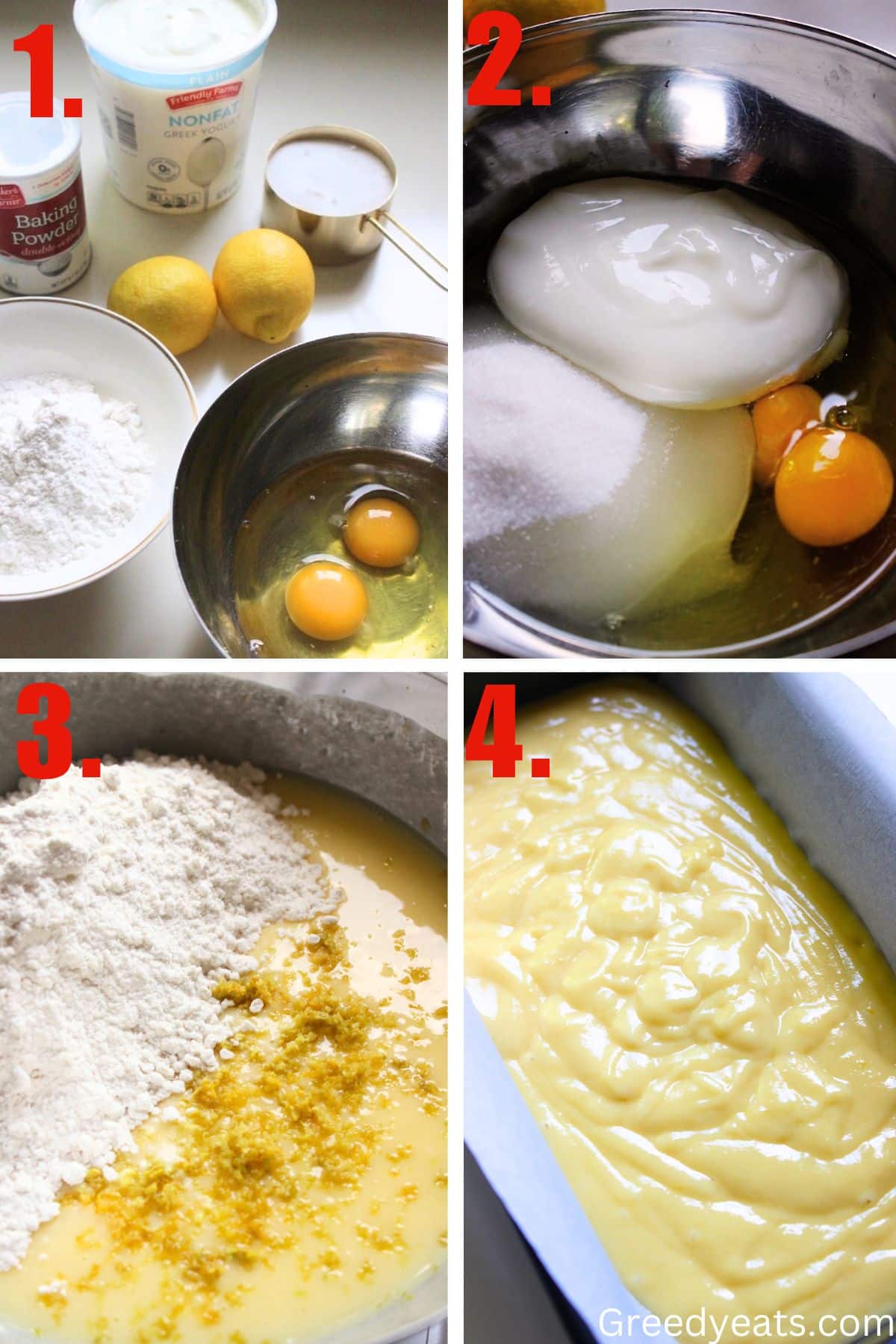 Step by step instructions on how to make lemon loaf.