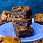 Easy brownies recipe with gooey interiors, crinkly tops and melty chocolate chips.