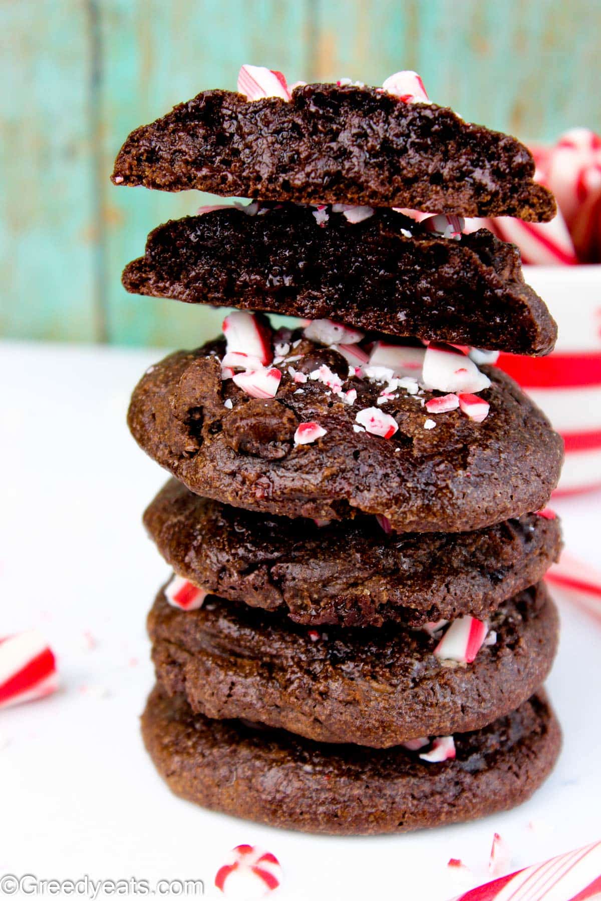 Decadent and fudgy Chocolate Peppermint Cookies made with simple ingredients and they taste just like Brownies!